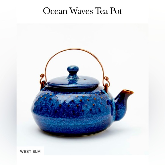 West Elm Ocean Waves Tea Pot - Picture 1 of 10